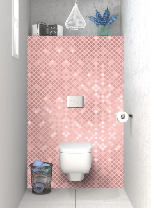 Panneau WC Diamants brillants couleur Quartz rose