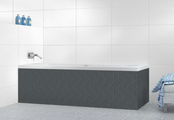 Panneau tablier de bain Entrelacs doré couleur Gris anthracite