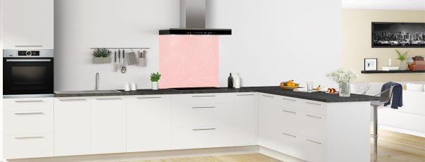 Crédence de cuisine Constellation couleur Quartz rose fond de hotte motif inversé en perspective