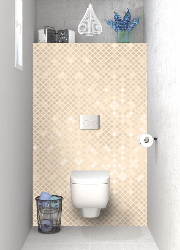 Panneau WC Diamants brillants couleur Dune