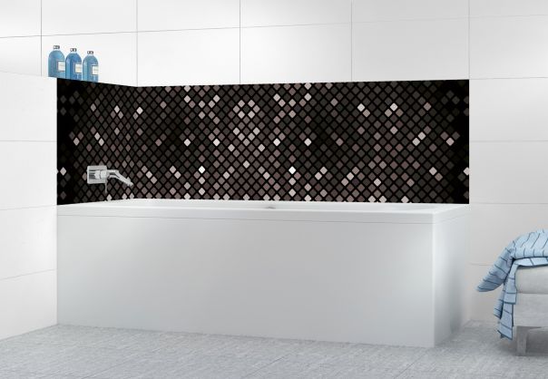 Panneau de bain Diamants brillants couleur Noir motif inversé