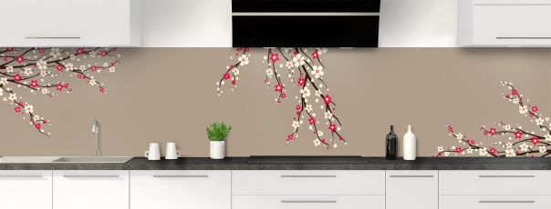 Crédence de cuisine Arbre fleuri couleur Mulot panoramique