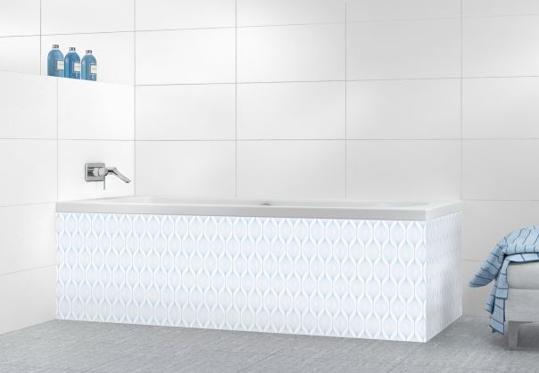 Panneau tablier de bain Rubans design couleur Bleu dragée