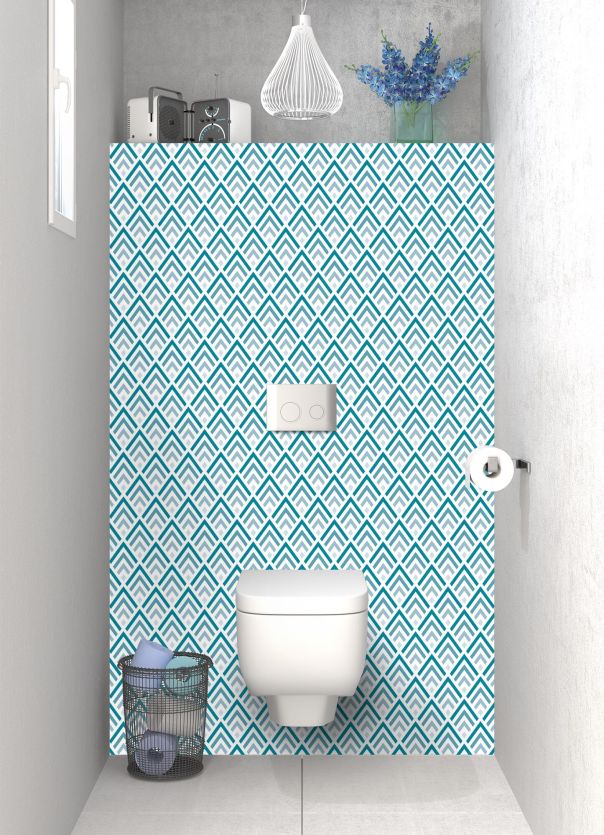 Panneau WC Ecailles  couleur Bleu paon