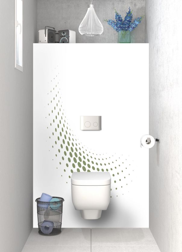 Panneau WC Nuage de points couleur Vert sauge