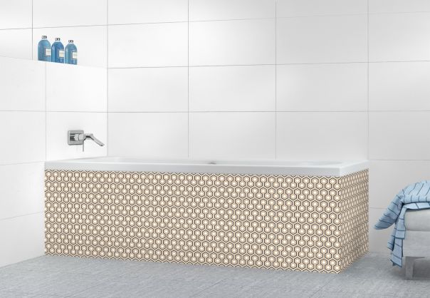 Panneau tablier de bain Hexagones  couleur Coquille d'oeuf