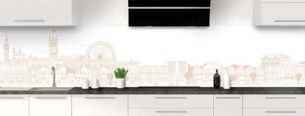 Crédence de cuisine Londres couleur Coquille d'oeuf panoramique