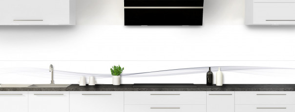 Crédence de cuisine Vague graphique couleur gris clair dosseret motif inversé