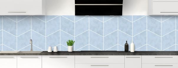 Crédence de cuisine Origami couleur Bleu dragée panoramique