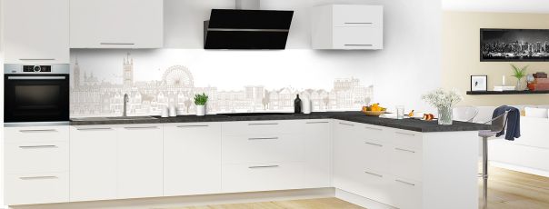 Crédence de cuisine Londres couleur Mulot panoramique en perspective