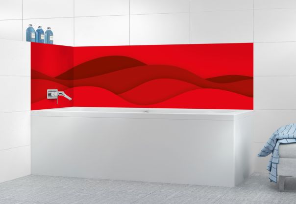 Panneau de bain Vagues couleur Rouge vermillon