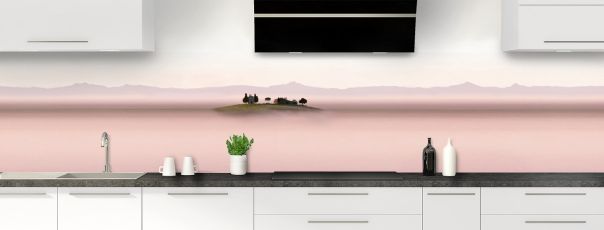 Crédence de cuisine Brume rosée panoramique motif inversé