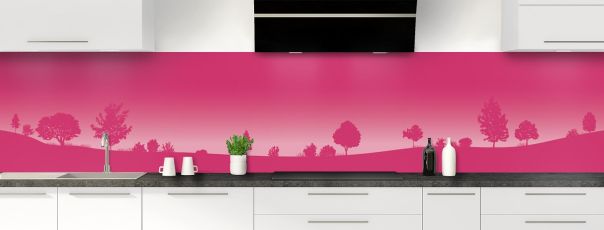 Crédence de cuisine Paysage couleur Saphir rose panoramique motif inversé