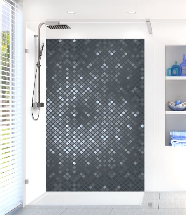 Panneau de douche Diamants brillants couleur Gris anthracite motif inversé