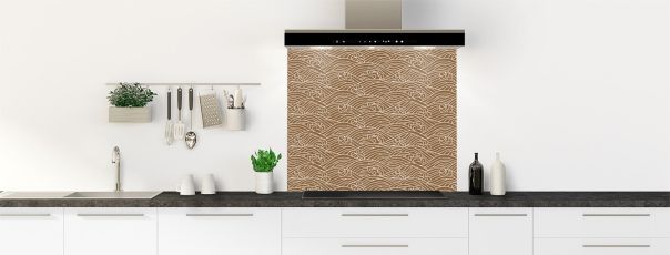 Crédence de cuisine Osaka couleur Cannelle fond de hotte