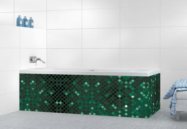Panneau tablier de bain Diamants brillants couleur Vert avocat motif inversé