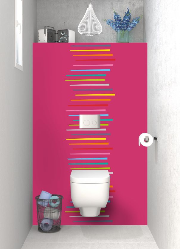 Panneau WC Barres colorées couleur Saphir rose