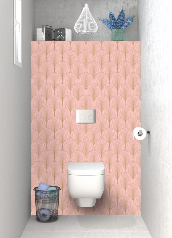 Panneau WC Seigaihas doré couleur Quartz rose