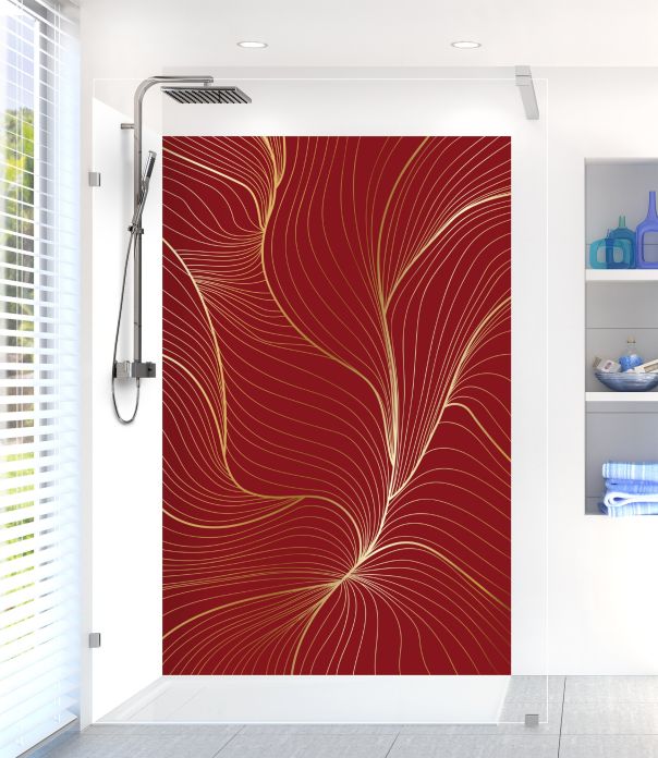 Panneau de douche Volupté couleur Rouge grenat motif inversé