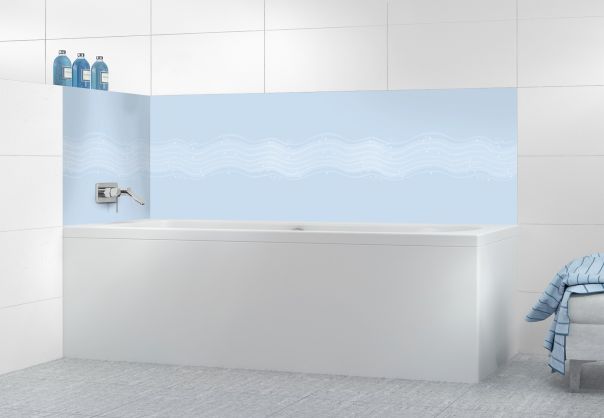Panneau de bain Vagues design couleur Bleu dragée