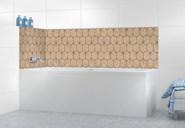 Panneau de bain Carreaux de ciment hexagonaux couleur Coquille d'oeuf