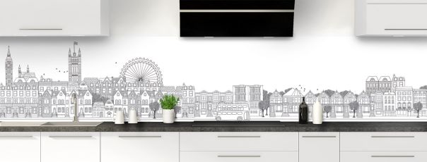 Crédence de cuisine Londres couleur Gris anthracite panoramique