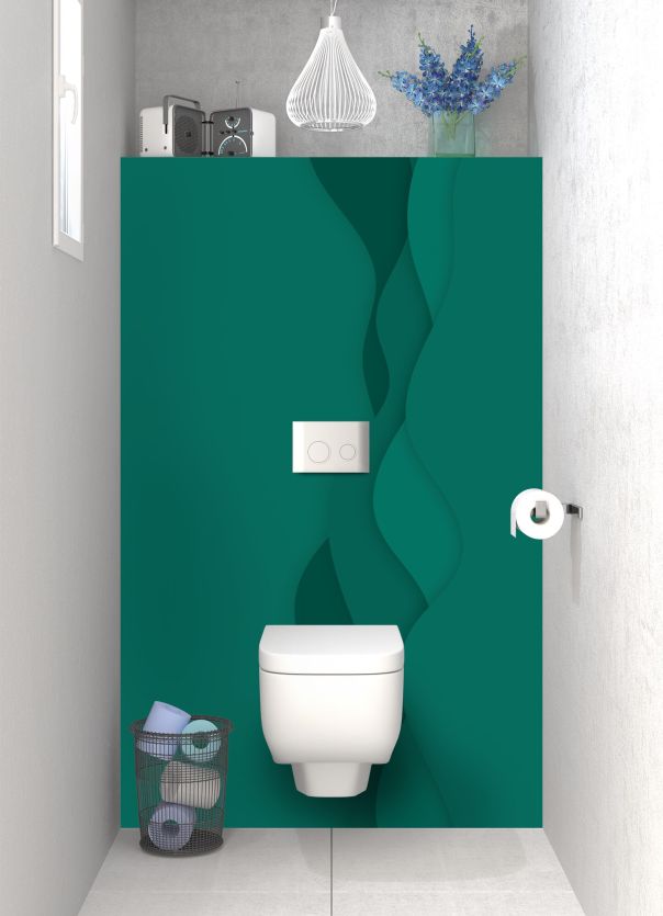 Panneau WC Vagues couleur Vert jade