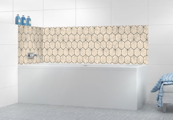 Panneau de bain Carreaux de ciment hexagonaux couleur Dune