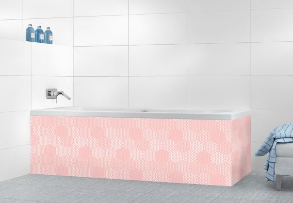 Panneau tablier de bain Camaïeu hexagone couleur Quartz rose