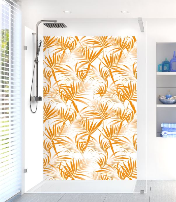 Panneau de douche Feuilles tropicales couleur Citrouille