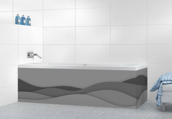 Panneau tablier de bain Vagues couleur Gris pierre motif inversé