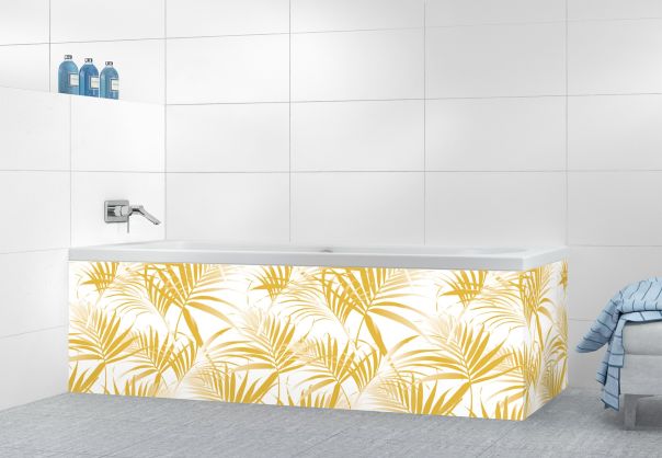 Panneau tablier de bain Feuilles tropicales couleur Curcuma