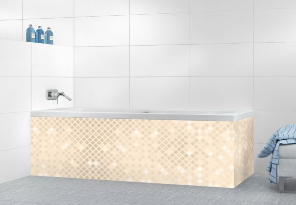 Panneau tablier de bain Diamants brillants couleur Dune motif inversé