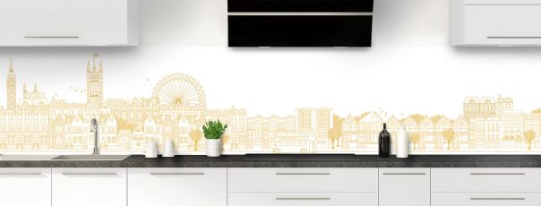 Crédence de cuisine Londres couleur Curcuma panoramique