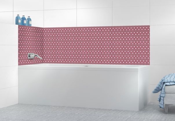 Panneau de bain Hexagones  couleur Rose grenade