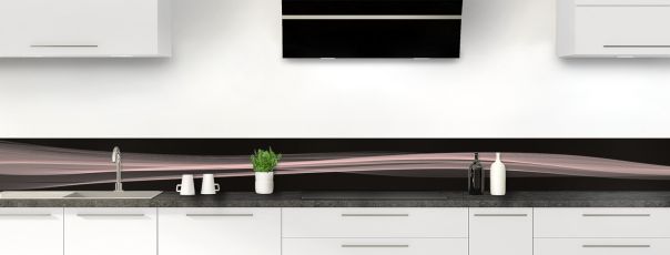 Crédence de cuisine Lignes design couleur Quartz rose frise