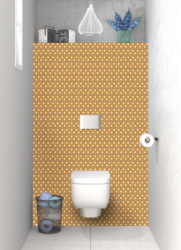 Panneau WC Hexagones  couleur Citrouille