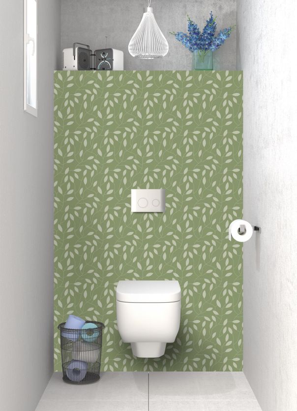 Panneau WC Rideau de feuilles  couleur Vert sauge