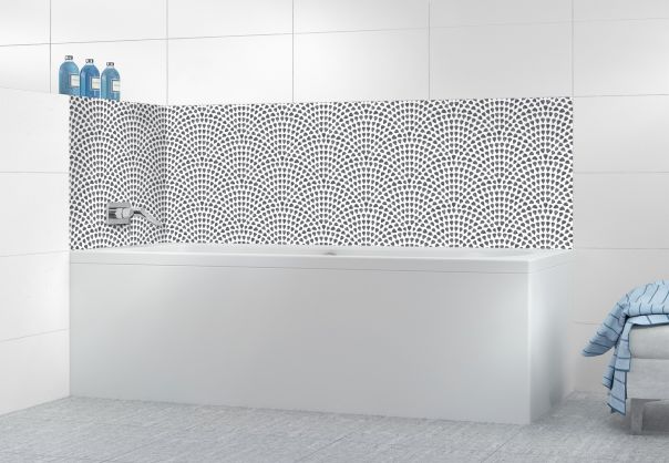 Panneau de bain Mosaïque petits cœurs couleur Gris anthracite