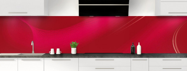 Crédence de cuisine Volute couleur rouge carmin panoramique
