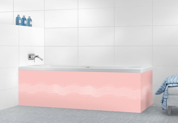 Panneau tablier de bain Vagues design couleur Quartz rose
