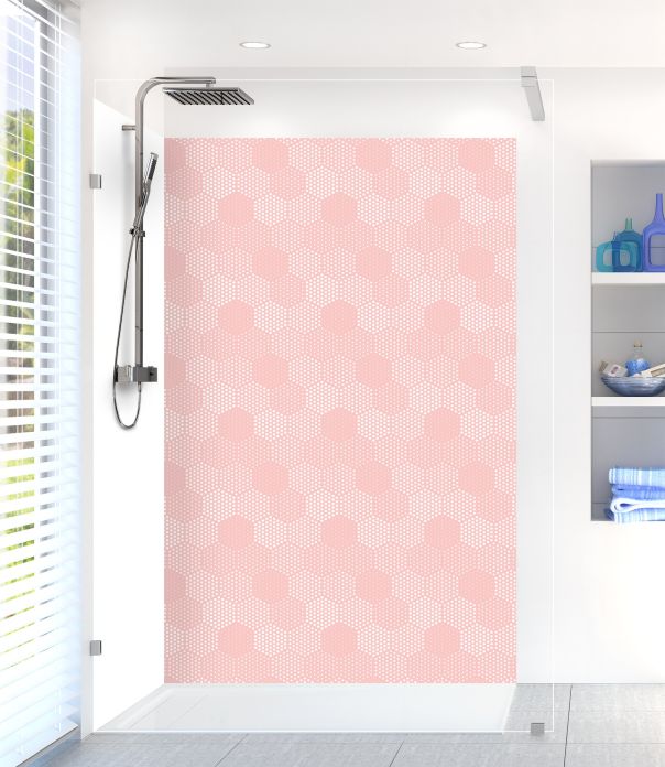 Panneau de douche Camaïeu hexagone couleur Quartz rose