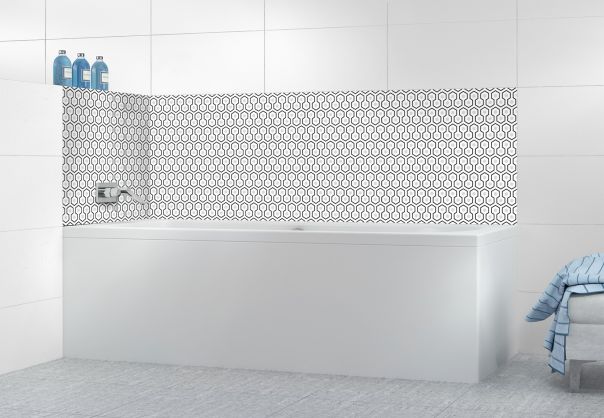 Panneau de bain Hexagones  couleur Blanc