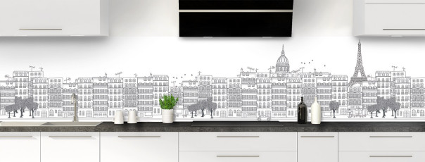 Crédence de cuisine La rue couleur Gris anthracite panoramique motif inversé
