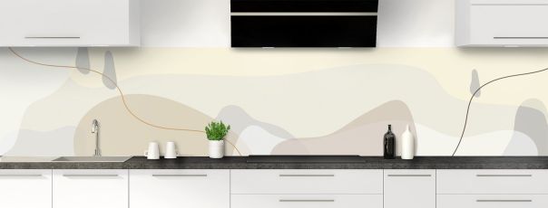 Crédence de cuisine Ligne abstraite nude panoramique motif inversé