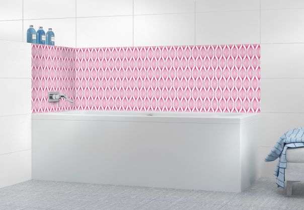 Panneau de bain Rubans design couleur Saphir rose