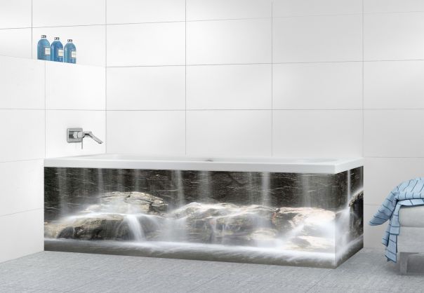 Panneau tablier de bain Chutes d'eau N&B