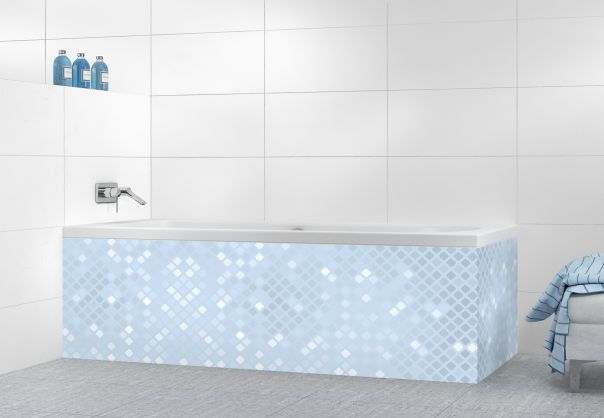 Panneau tablier de bain Diamants brillants couleur Bleu dragée