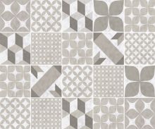 Crédence Carreaux de ciment patchwork taupe