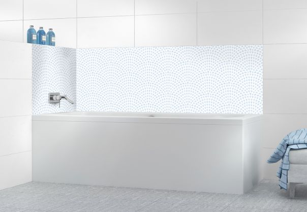 Panneau de bain Mosaïque petits cœurs couleur Bleu dragée